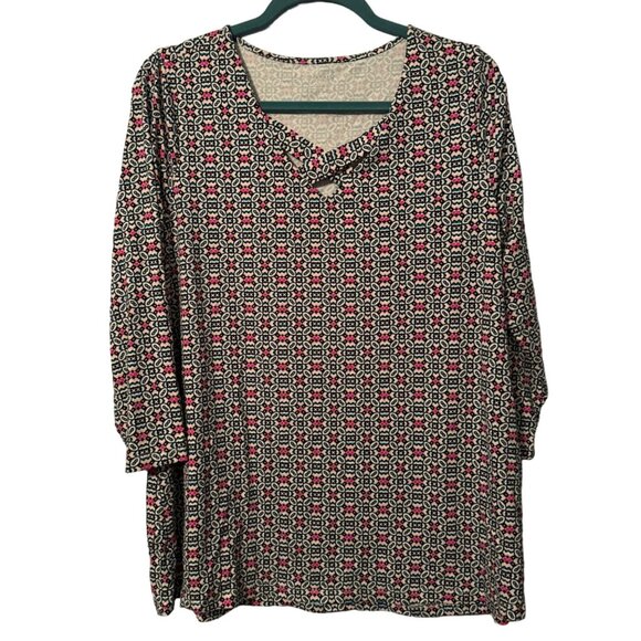 Kim Rogers blouse size PL Womens Top With Geometric Pattern In Rayon & Spandex - Picture 7 of 12